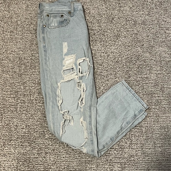 Reverse distressed straight jeans - Picture 3 of 5